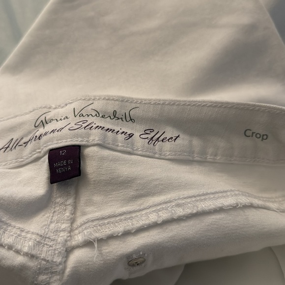 New Gloria Vanderbilt All Around Slimming Effect White Crop Roll-Up Pants - Picture 10 of 13